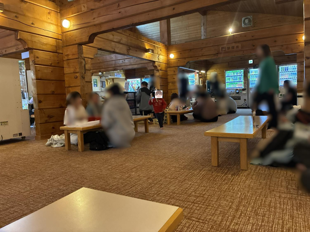 ユンニの湯の休憩所の様子