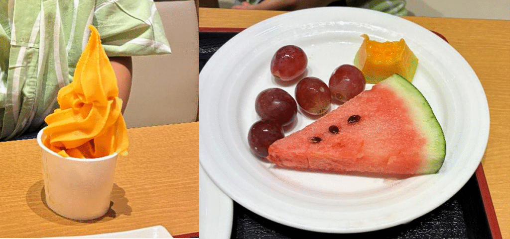 夕食デザートの様子