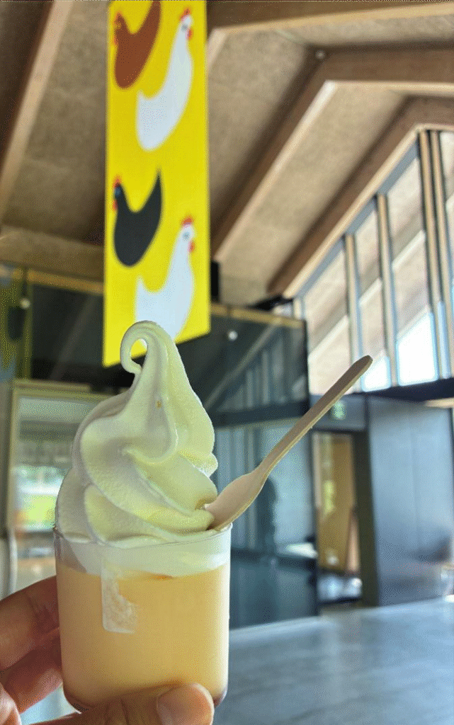 マザーズプラスのプリンソフトクリーム