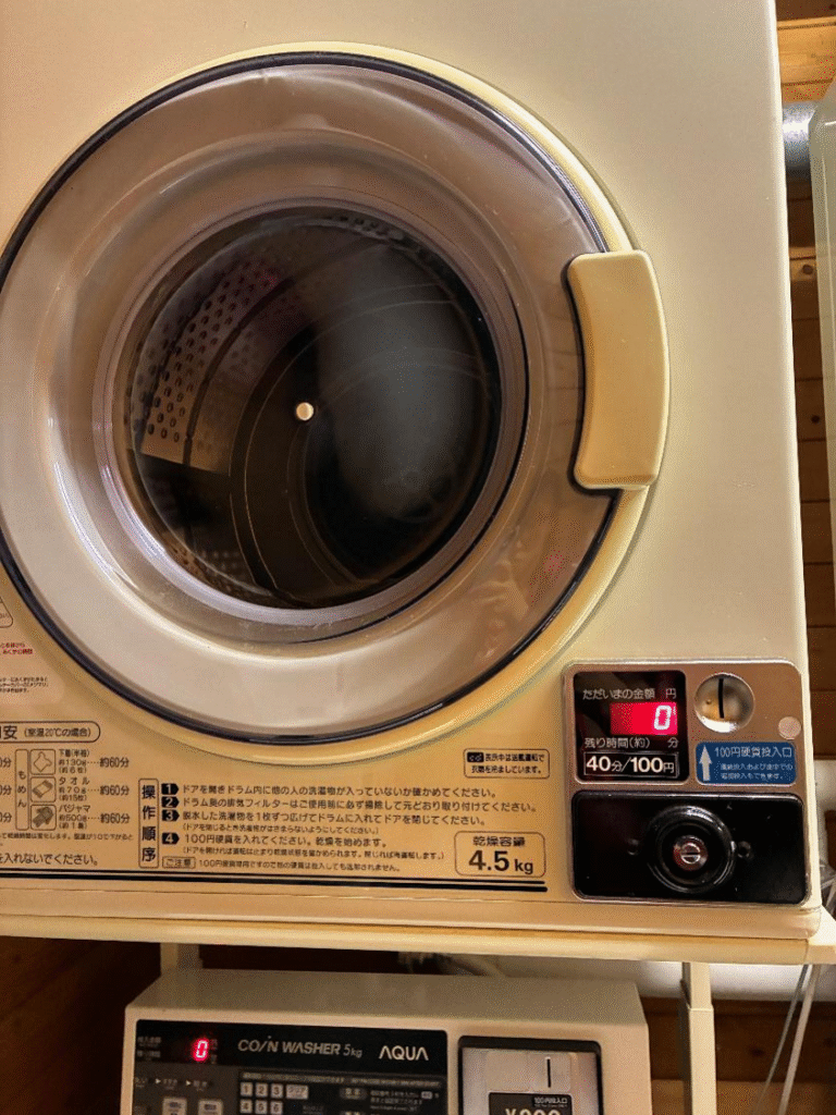 ほたるの里オートキャンプ場のコインランドリーの様子