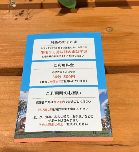 百合が原公園LiLiLiの子ども預かりサービスのチラシ