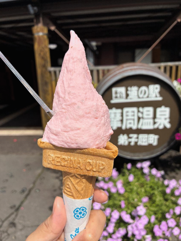 道の駅 摩周温泉の桜餅ジェラート