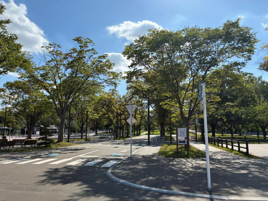 農試公園の交通コーナーの様子
