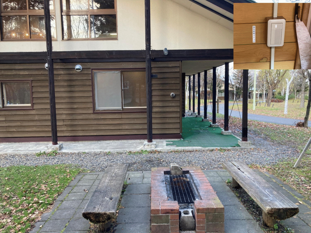 新十津川町 コテージ ヴィラトップのバーベキュースぺースの様子