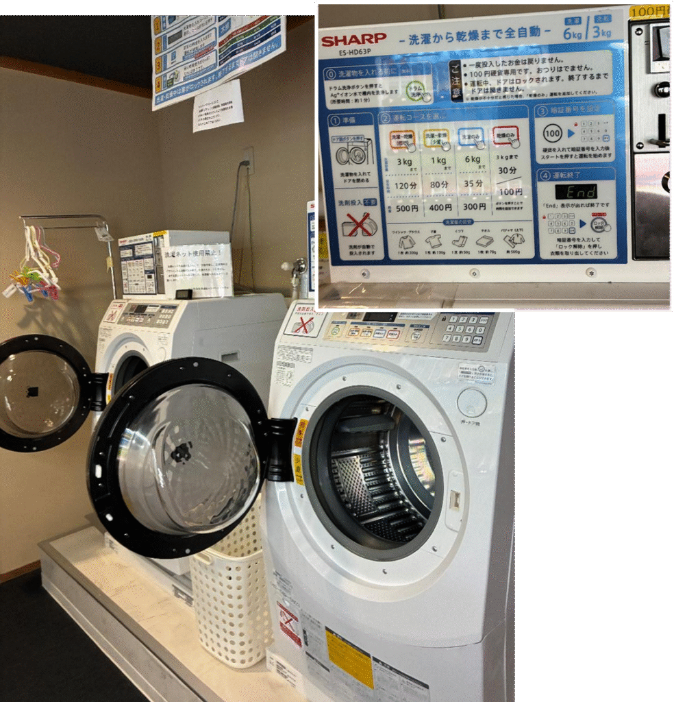 芦別温泉スターライトホテルのコインランドリーの様子