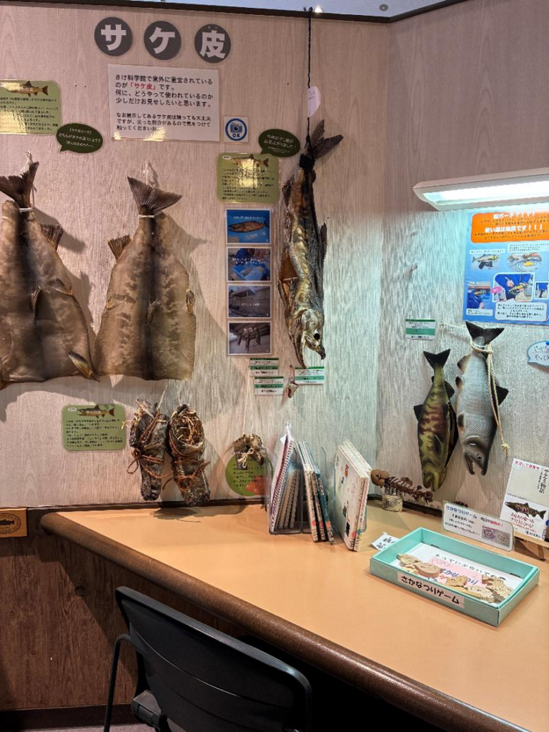 札幌市豊平川さけ科学館の室内展示の様子