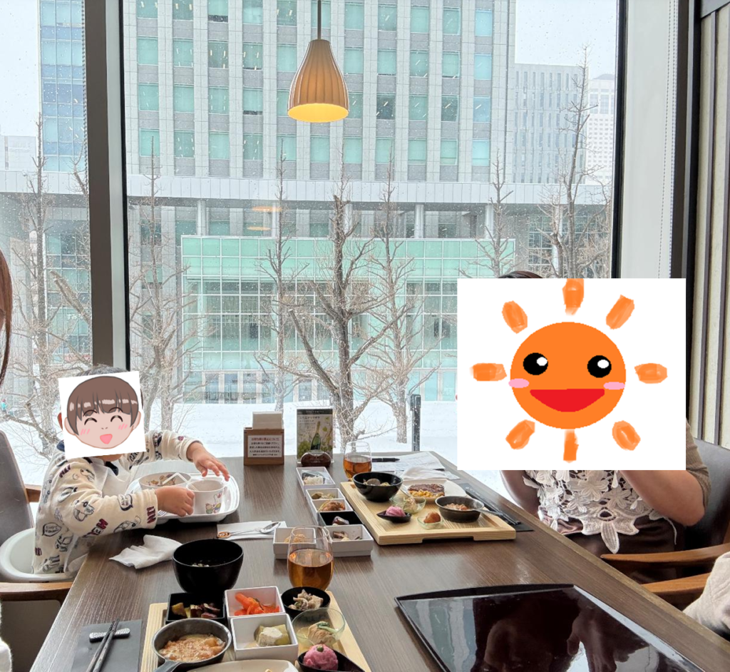 鶴雅ビュッフェダイニング 札幌の半個室の様子