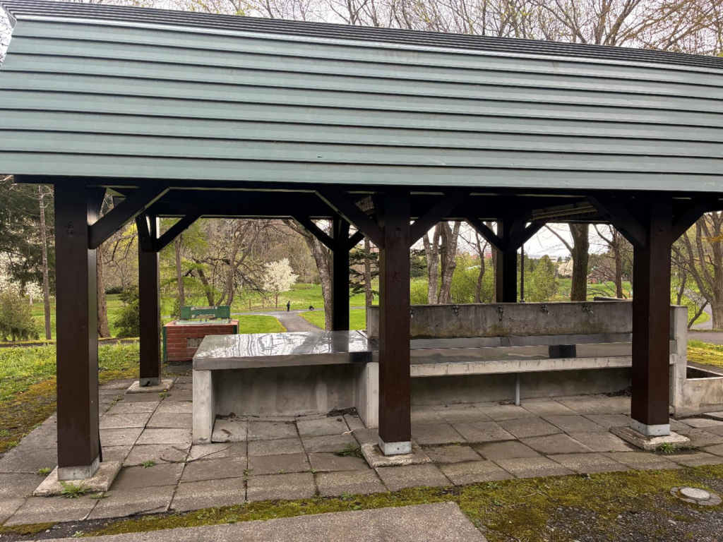 いわみざわ公園キャンプ場の炊事場の様子
