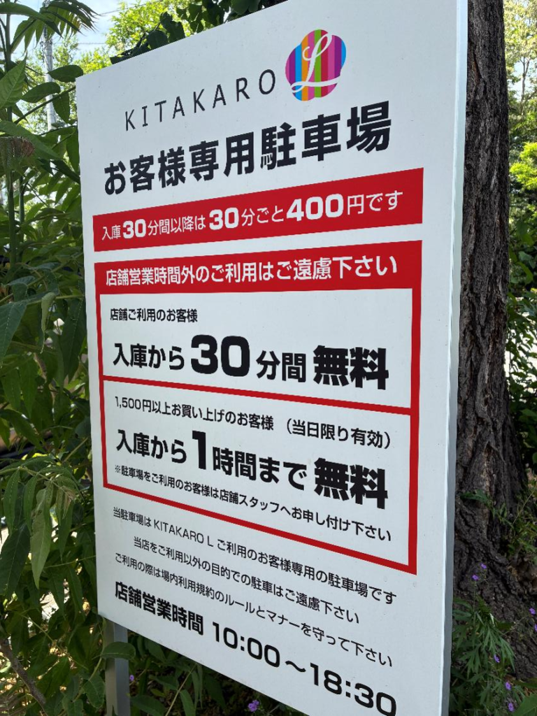 KITAKARO L（キタカロウ エル）の駐車場の様子
