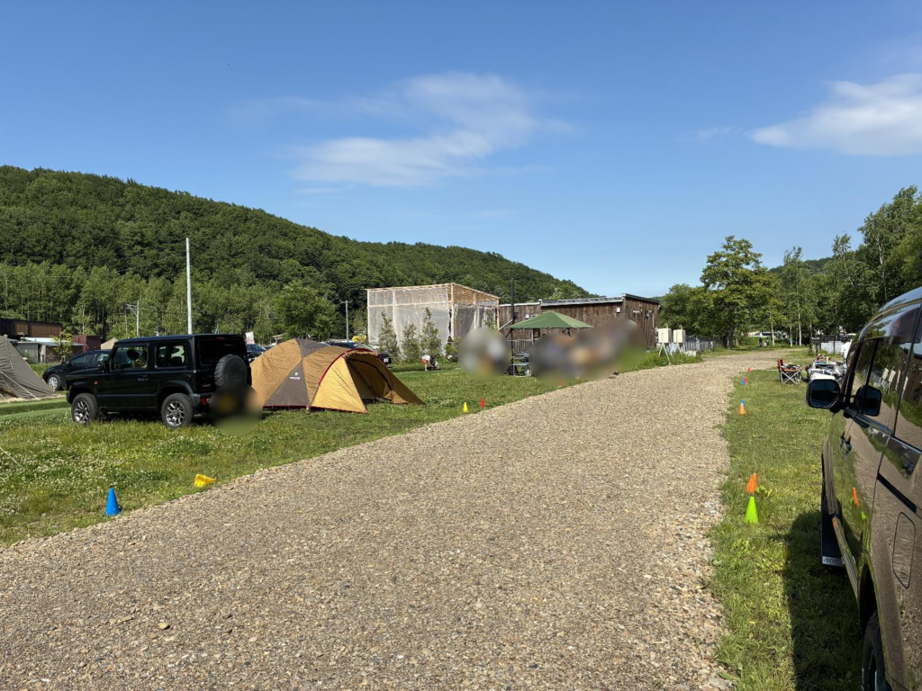 北広島かえるキャンプ場のフリーサイトの様子