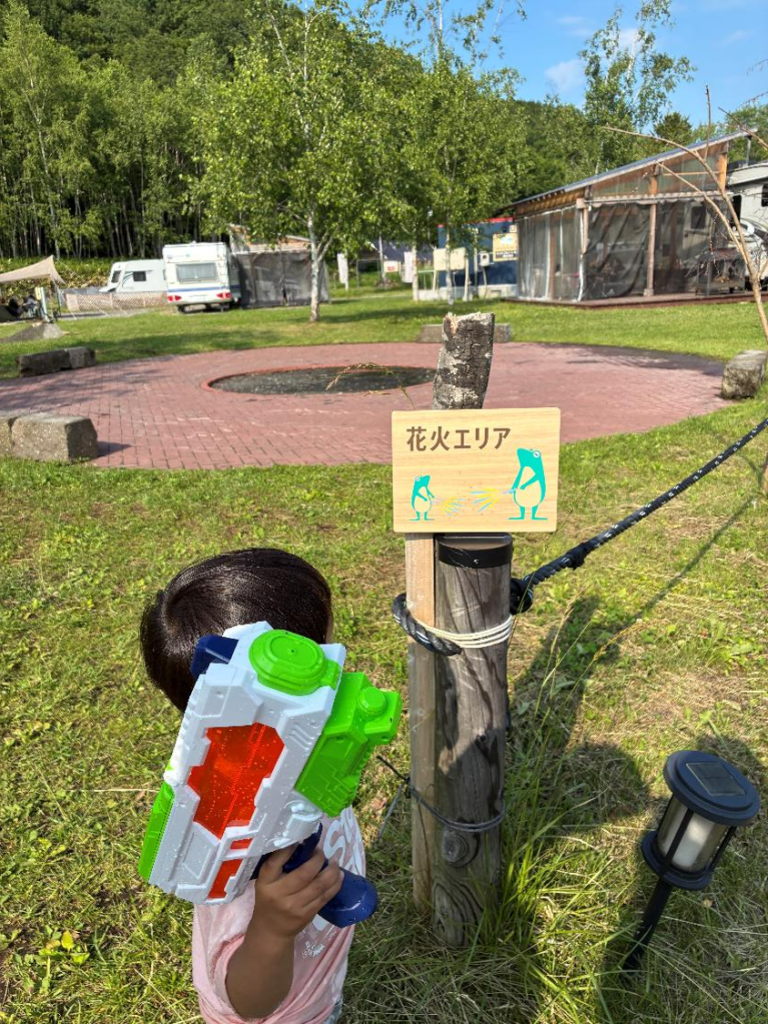 北広島かえるキャンプ場の花火の様子
