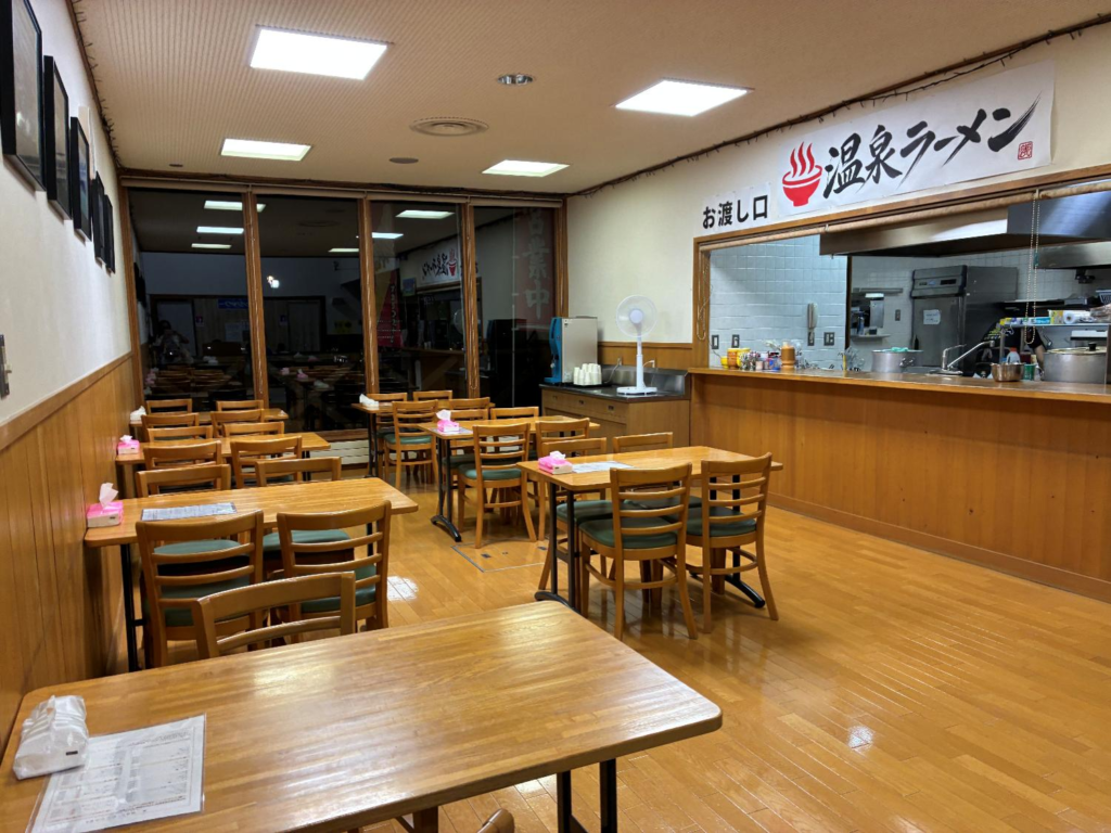 丸瀬布温泉やまびこのレストランの様子